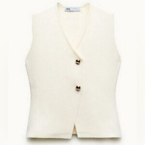 SMOOTH KNIT VEST TOP SIZE MEDIUM ECRU - REF. 4192/15